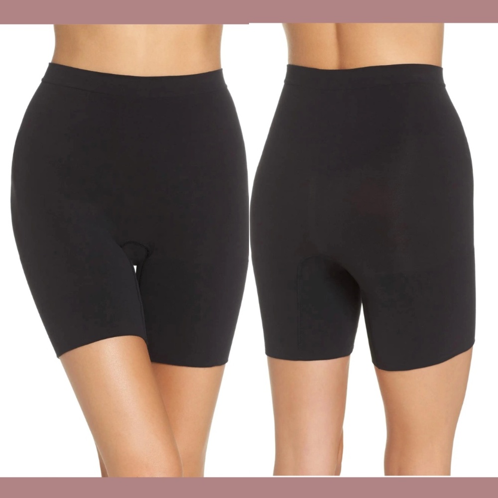 NIB $36 Spanx [ Small ] Mid-Thigh Power Shaping‎ Shorts in Black